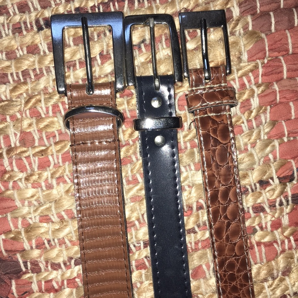 3 Faux Leather Belts - never worn